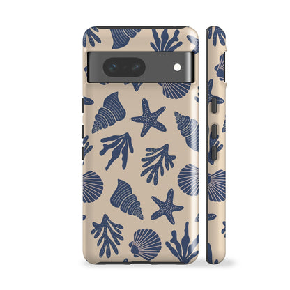 Corals and Shells Blue Phone Case