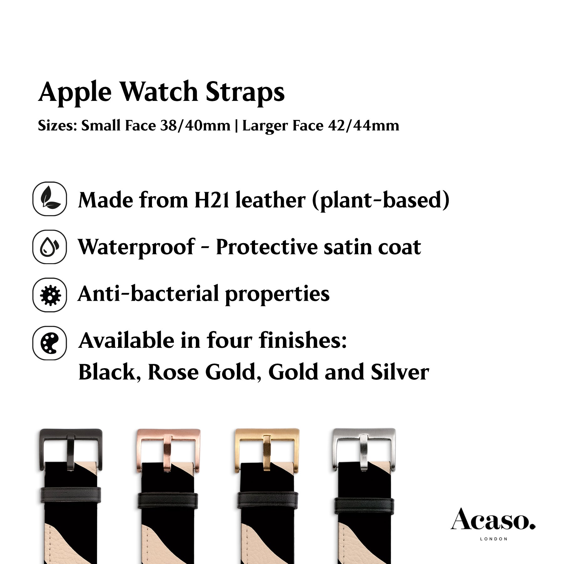 the apple watch straps are different colors and sizes