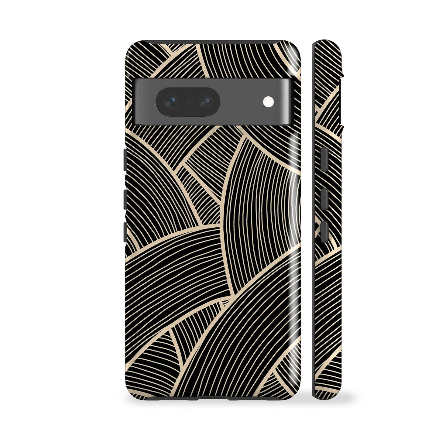 Japanese Line Art Black Phone Case