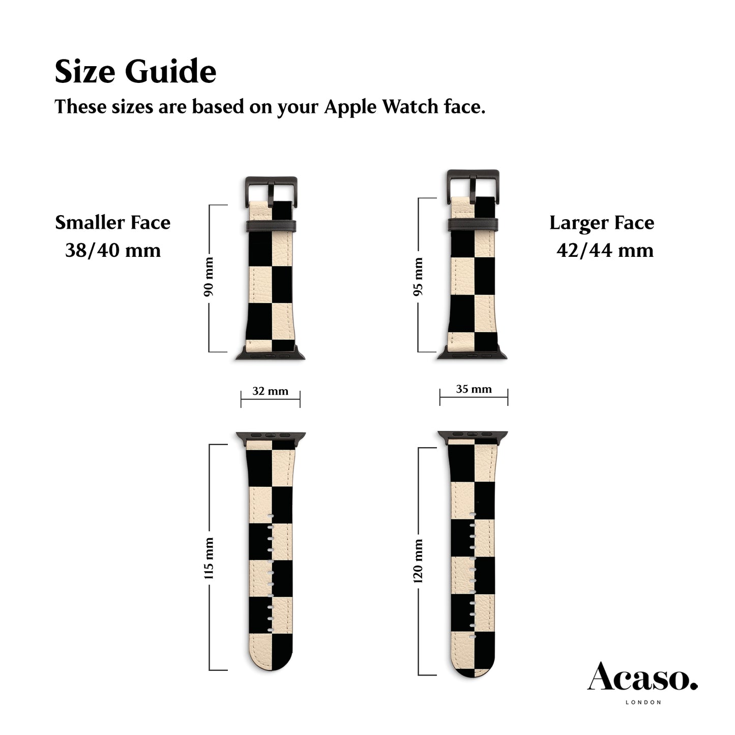 a picture of a black and white checkerboard watch strap