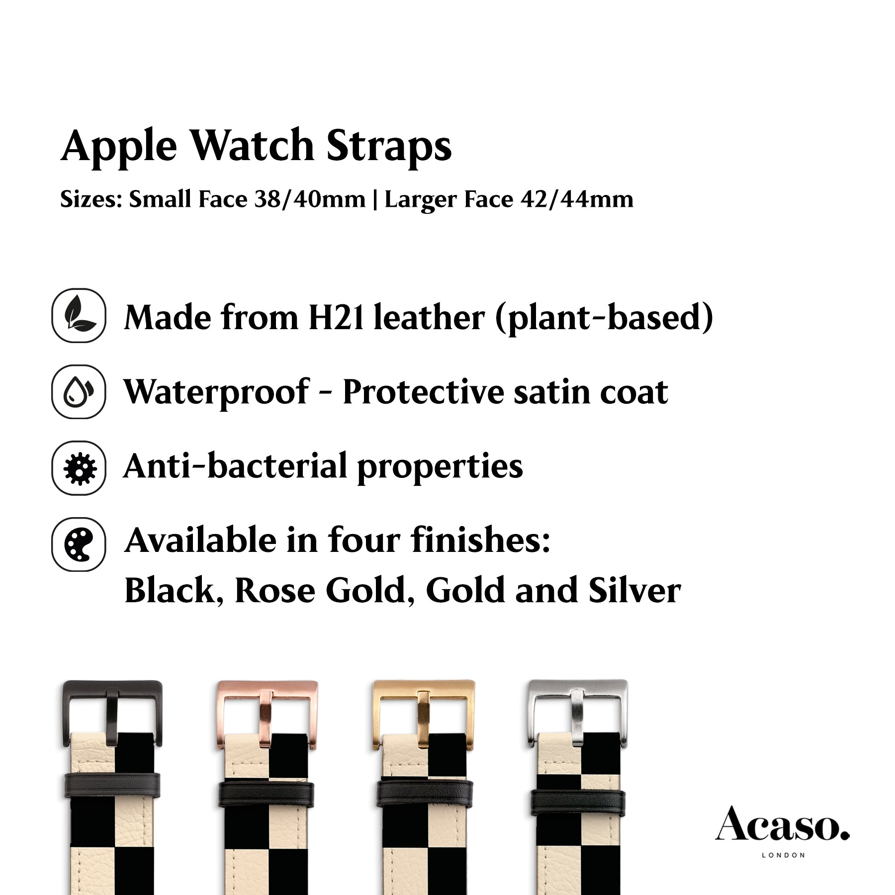 Classic Checkered Apple Watch Strap Acaso London