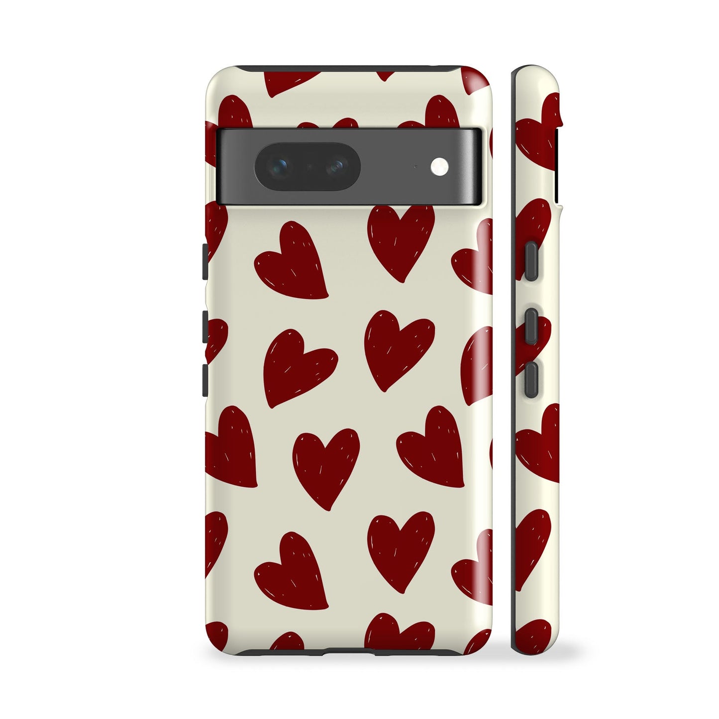 Painted Red Hearts Phone Case