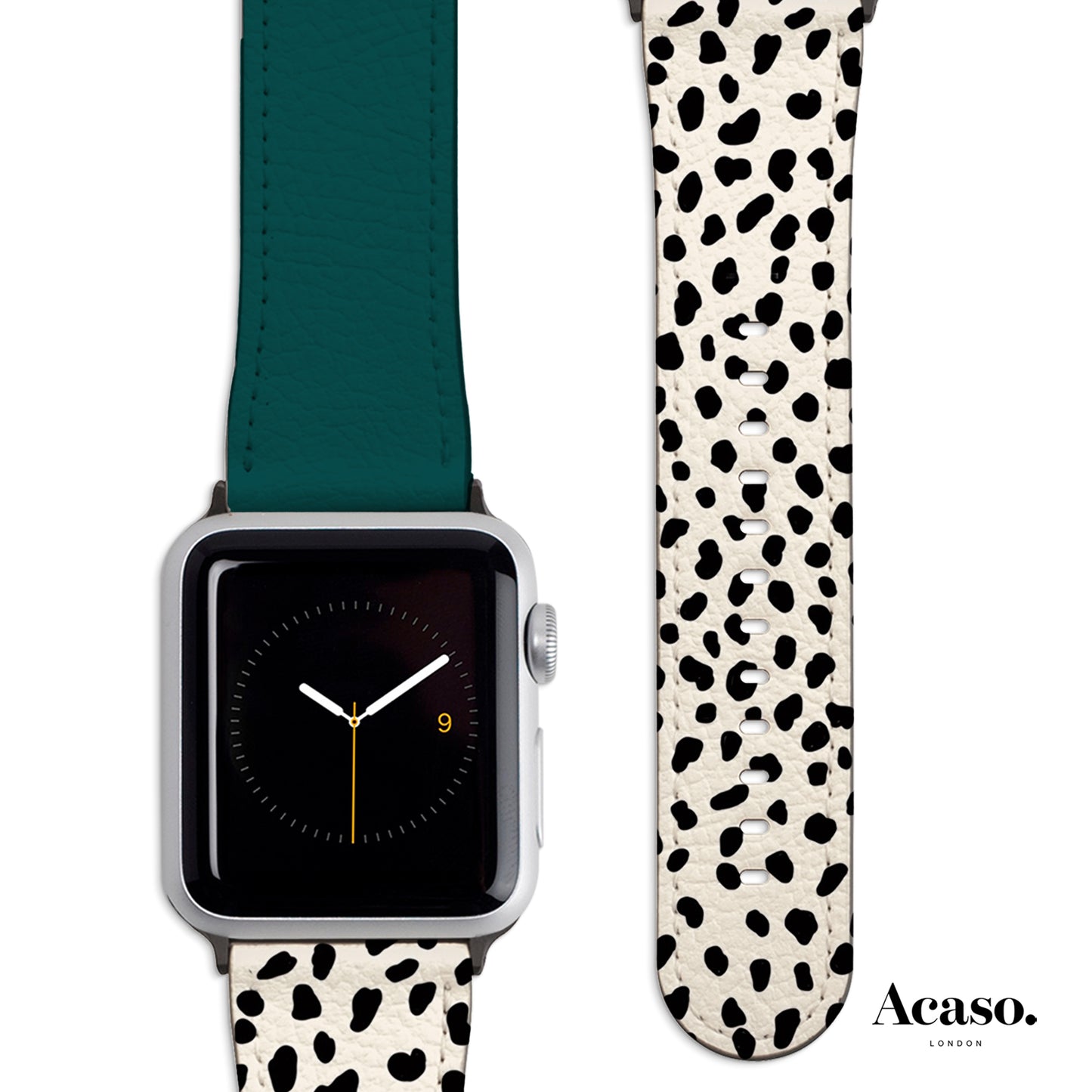 an apple watch with a leopard print band