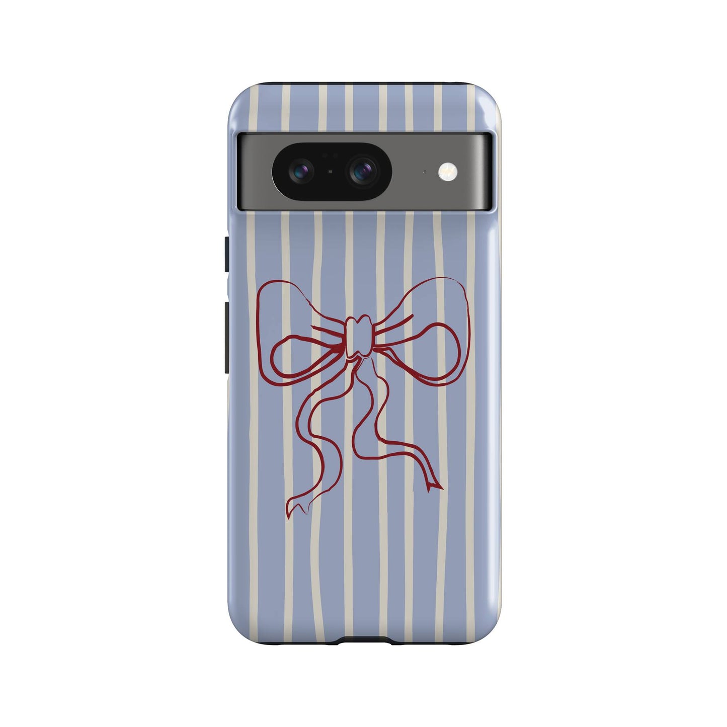 Striped Bow Blue Phone Case