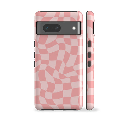 Wavy Checkers Pink Phone Case