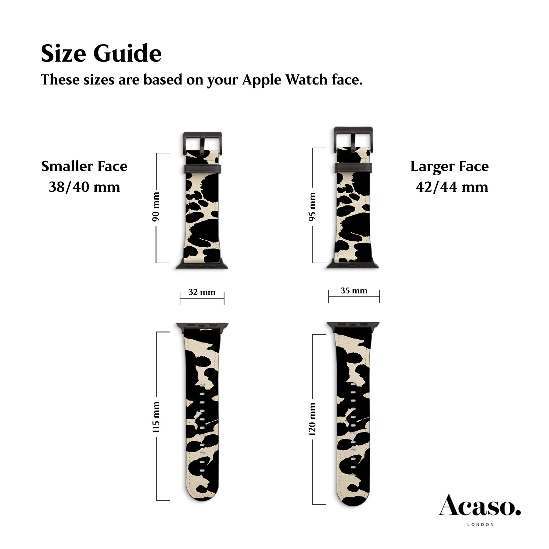 a picture of a watch face size guide