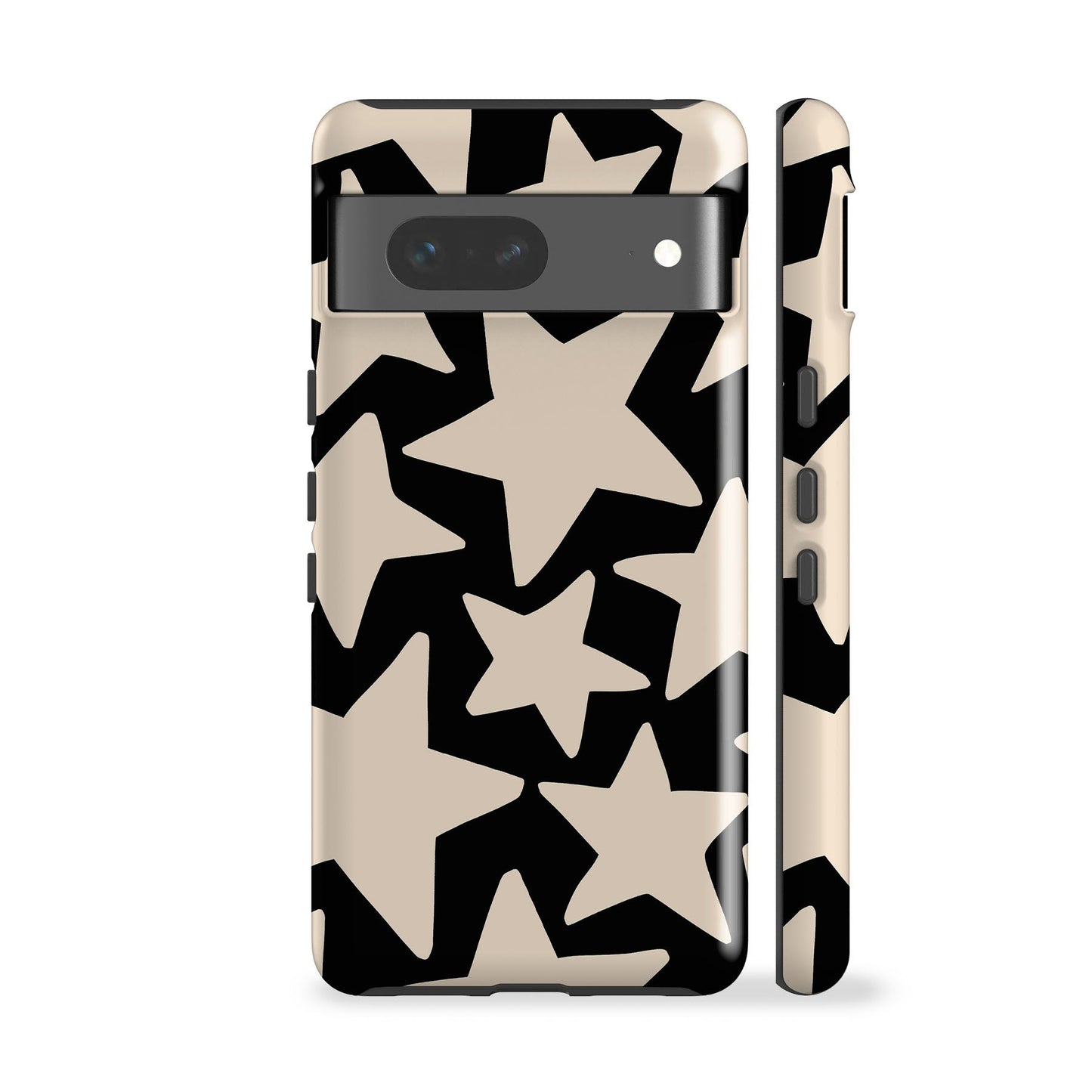 Wonky Stars Black Phone Case