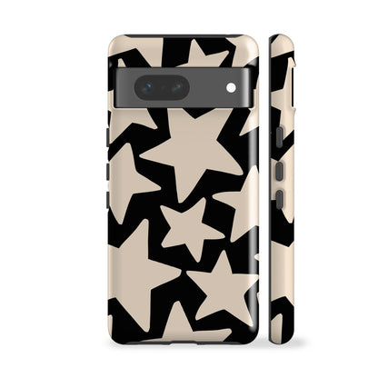 Wonky Stars Black Phone Case