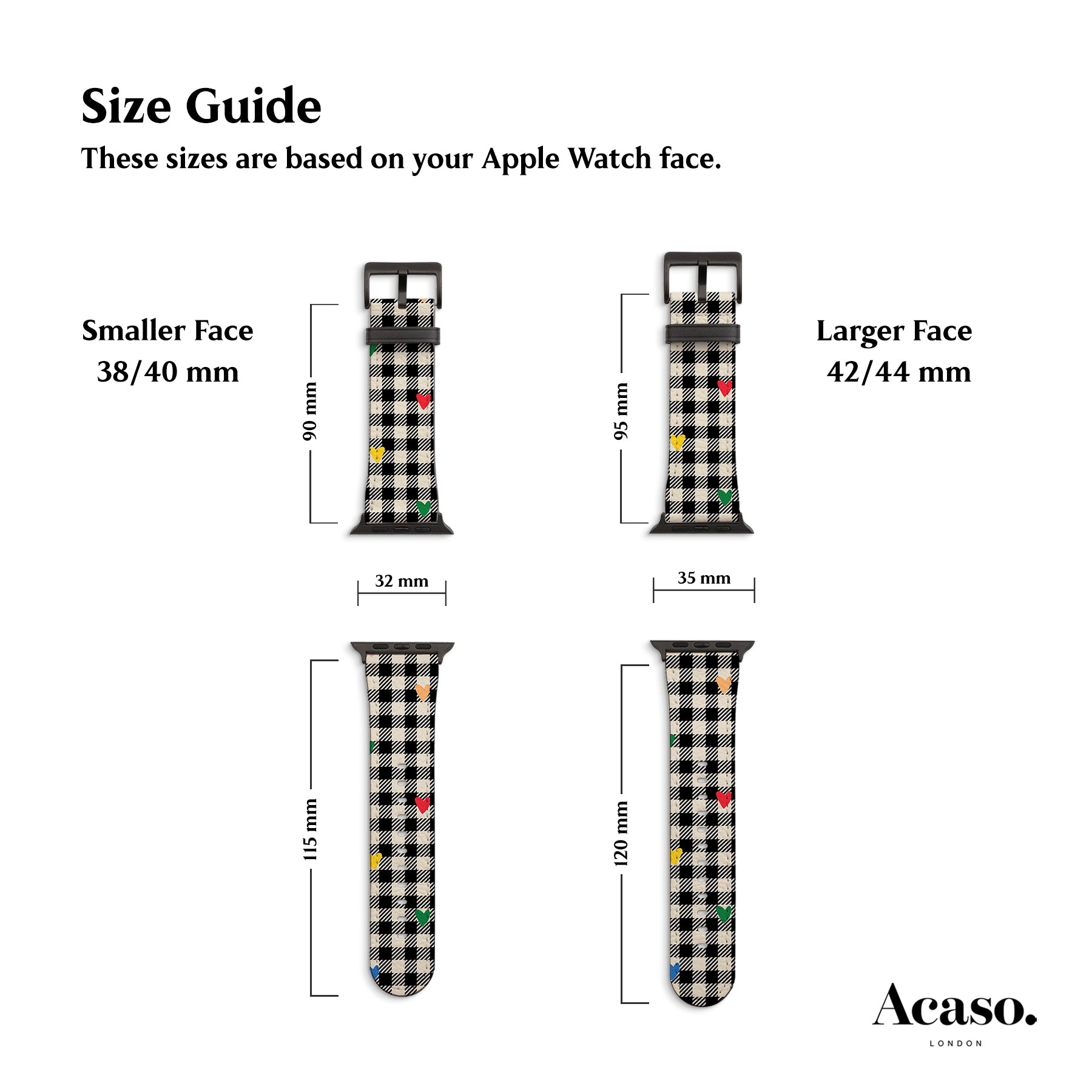 a picture of a watch face size guide