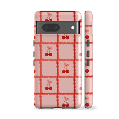 Pink Cherry Checkers Phone Case