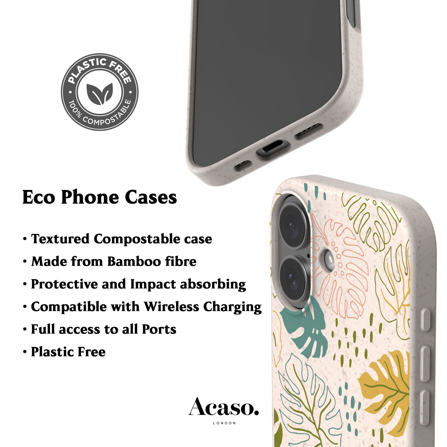 Abstract Monstera Eco-Friendly Phone Case