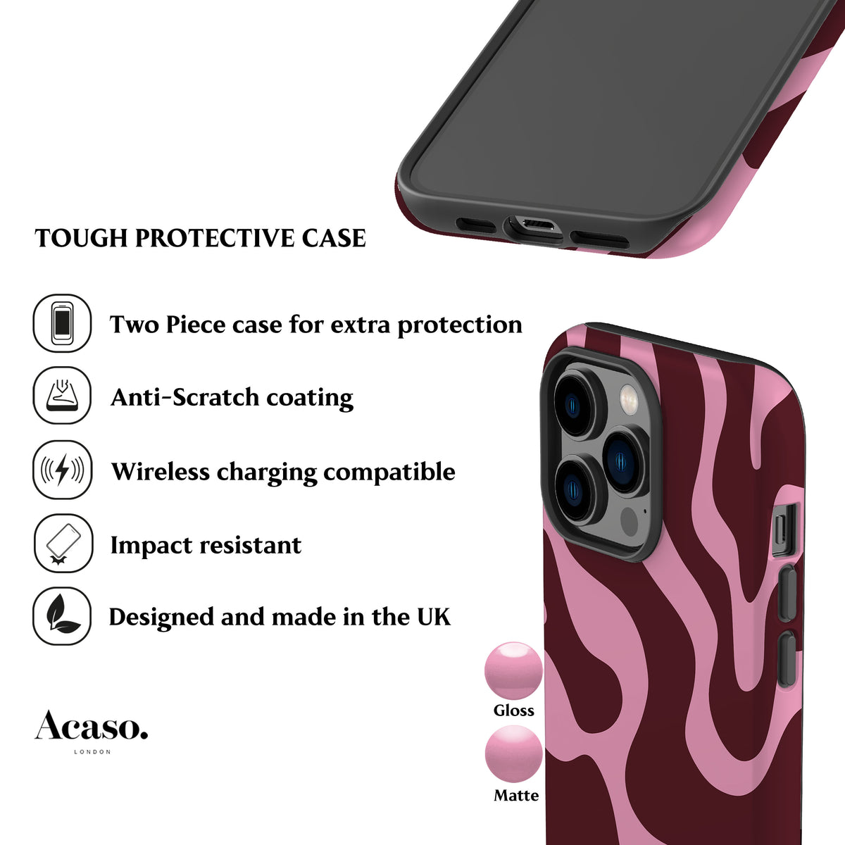 Abstract Pink Wave Phone Case