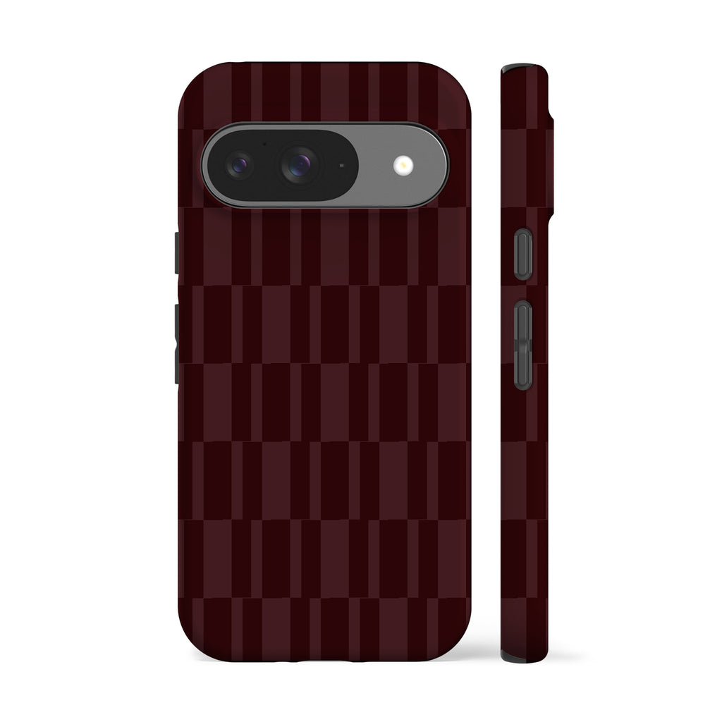 Abstract Chocolate Brown Check Phone Case