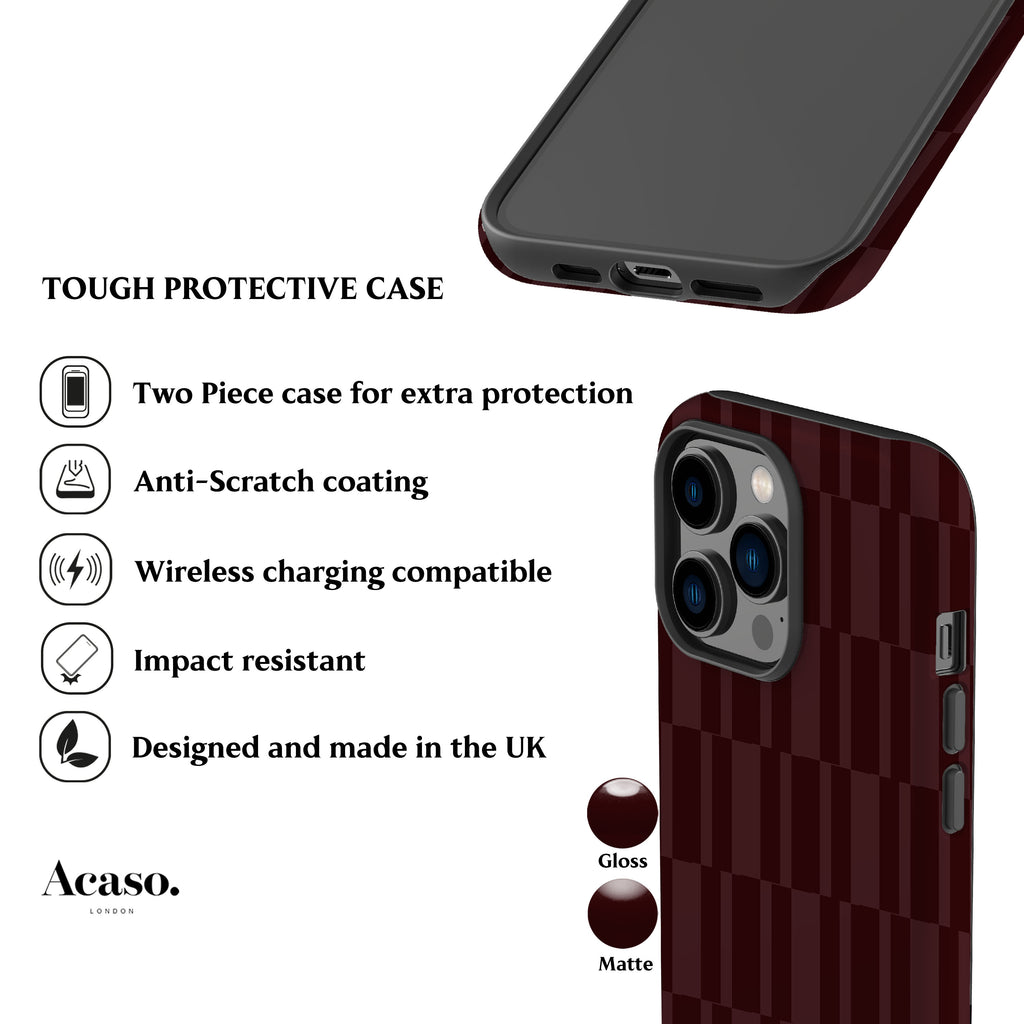 Abstract Chocolate Brown Check Phone Case
