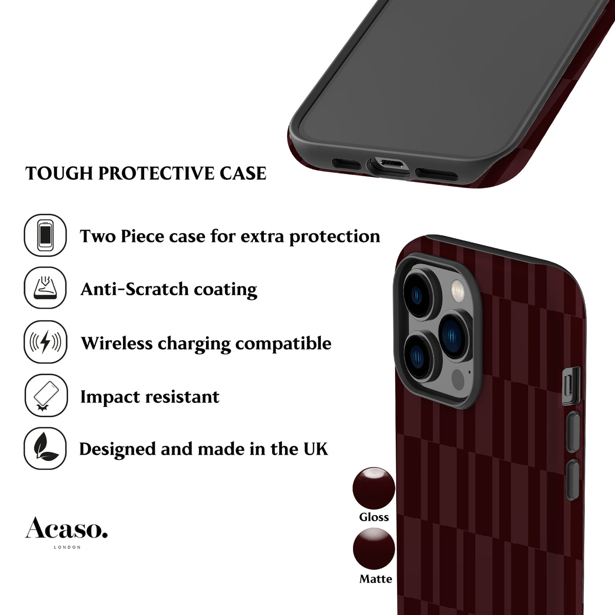 Abstract Chocolate Brown Check Phone Case