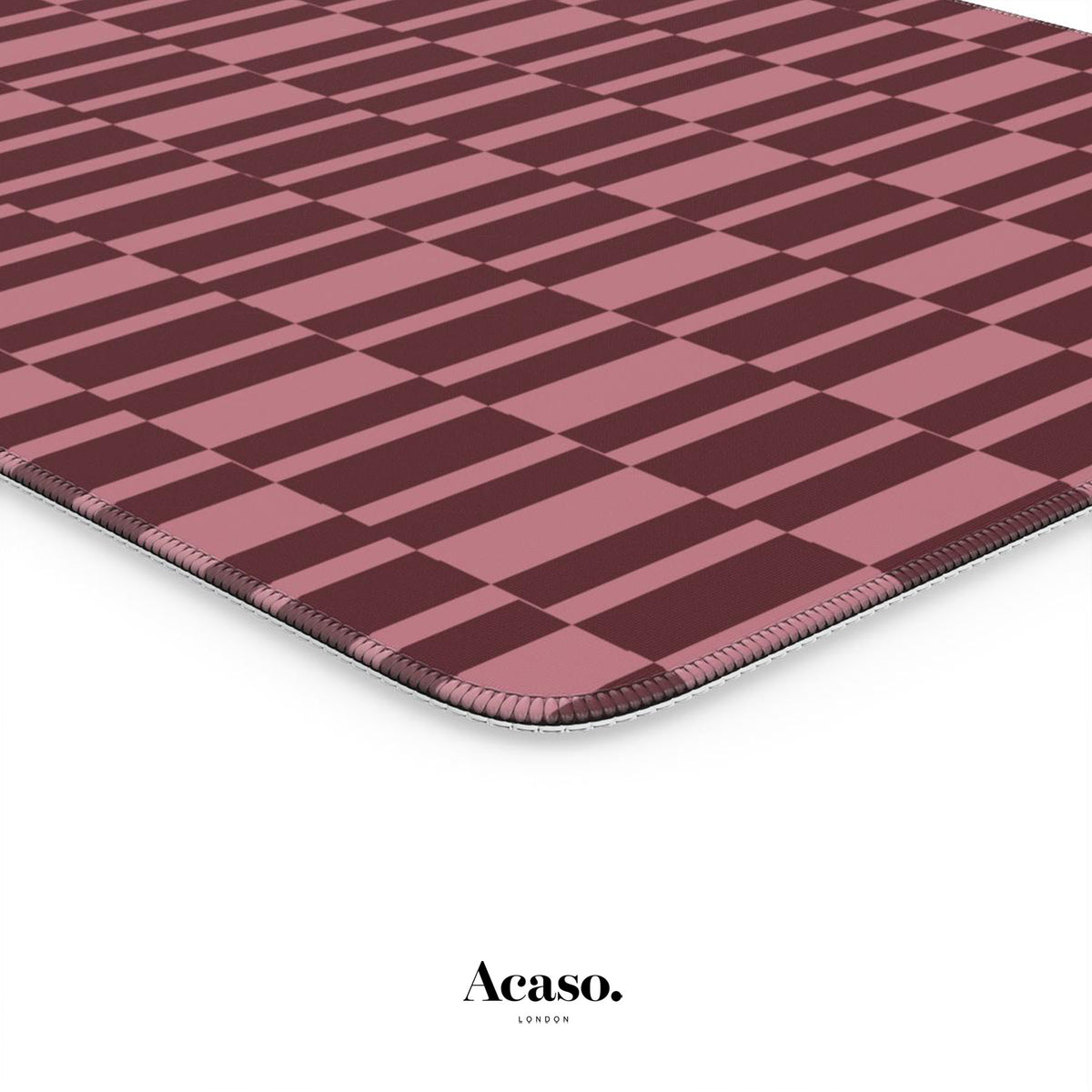 Abstract Check Rose Maroon Desk Mat