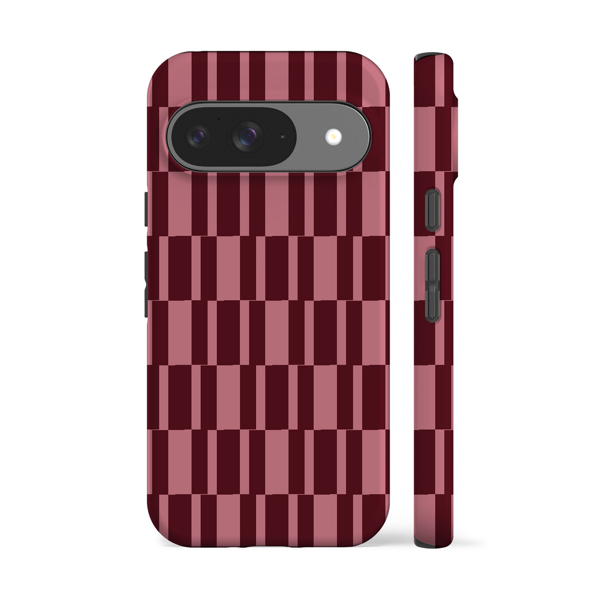Abstract Rose Maroon Check Phone Case