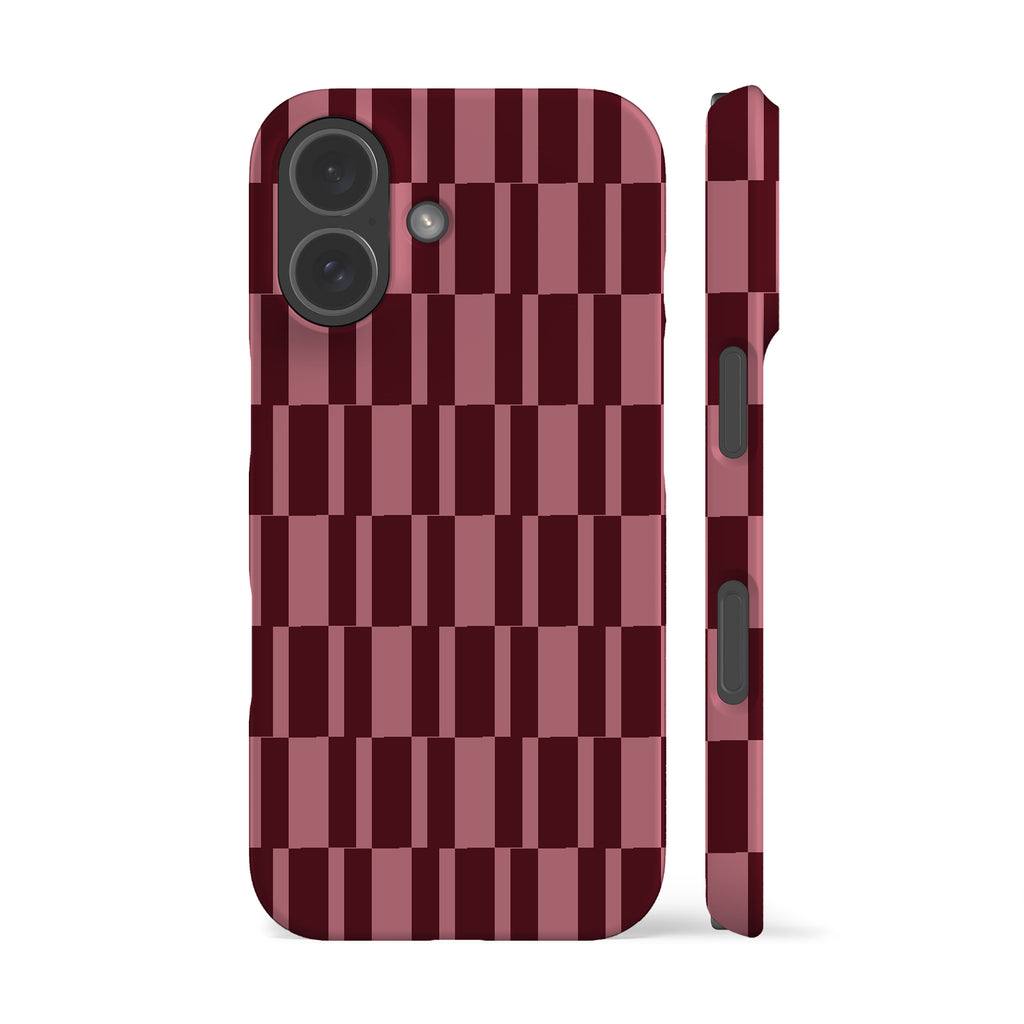 Abstract Rose Maroon Check Phone Case