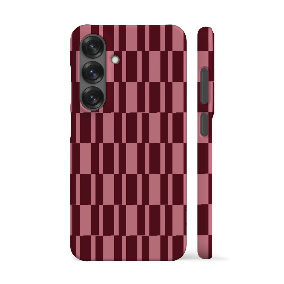 Abstract Rose Maroon Check Phone Case