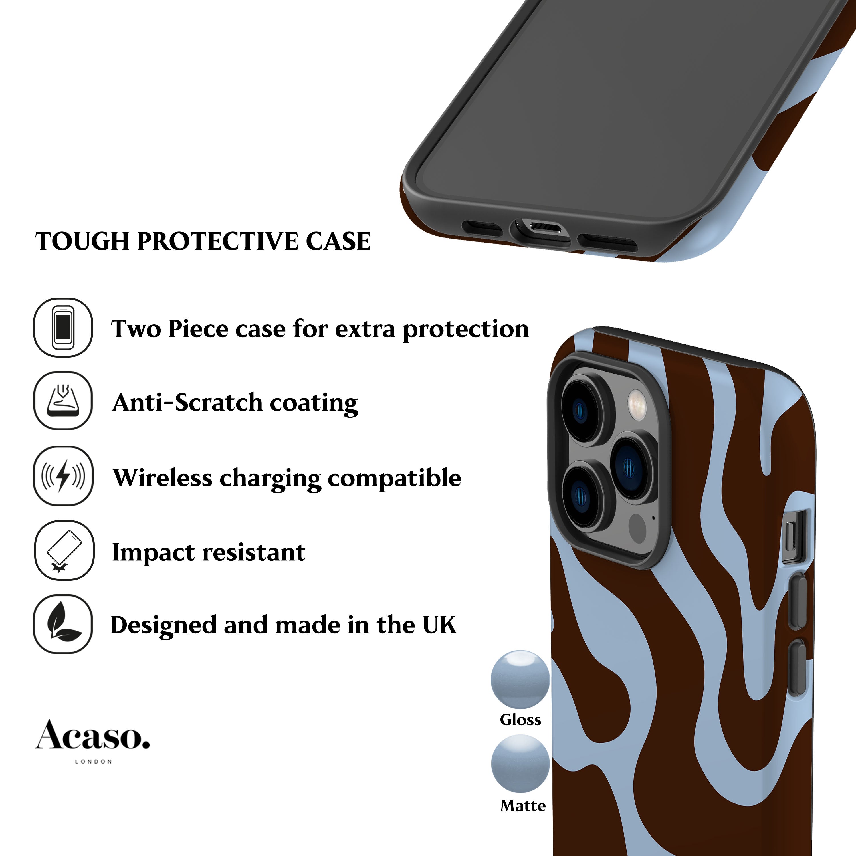 Abstract Chocolate Wave Phone Case
