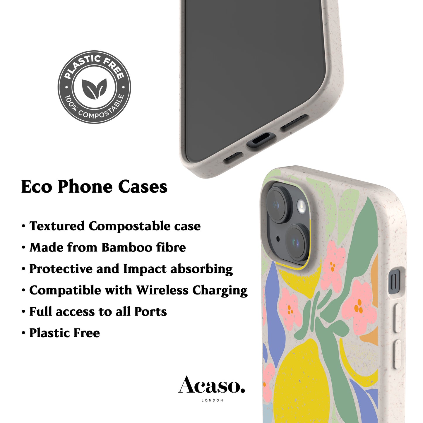 Abstract Lemons Eco-Friendly Phone Case