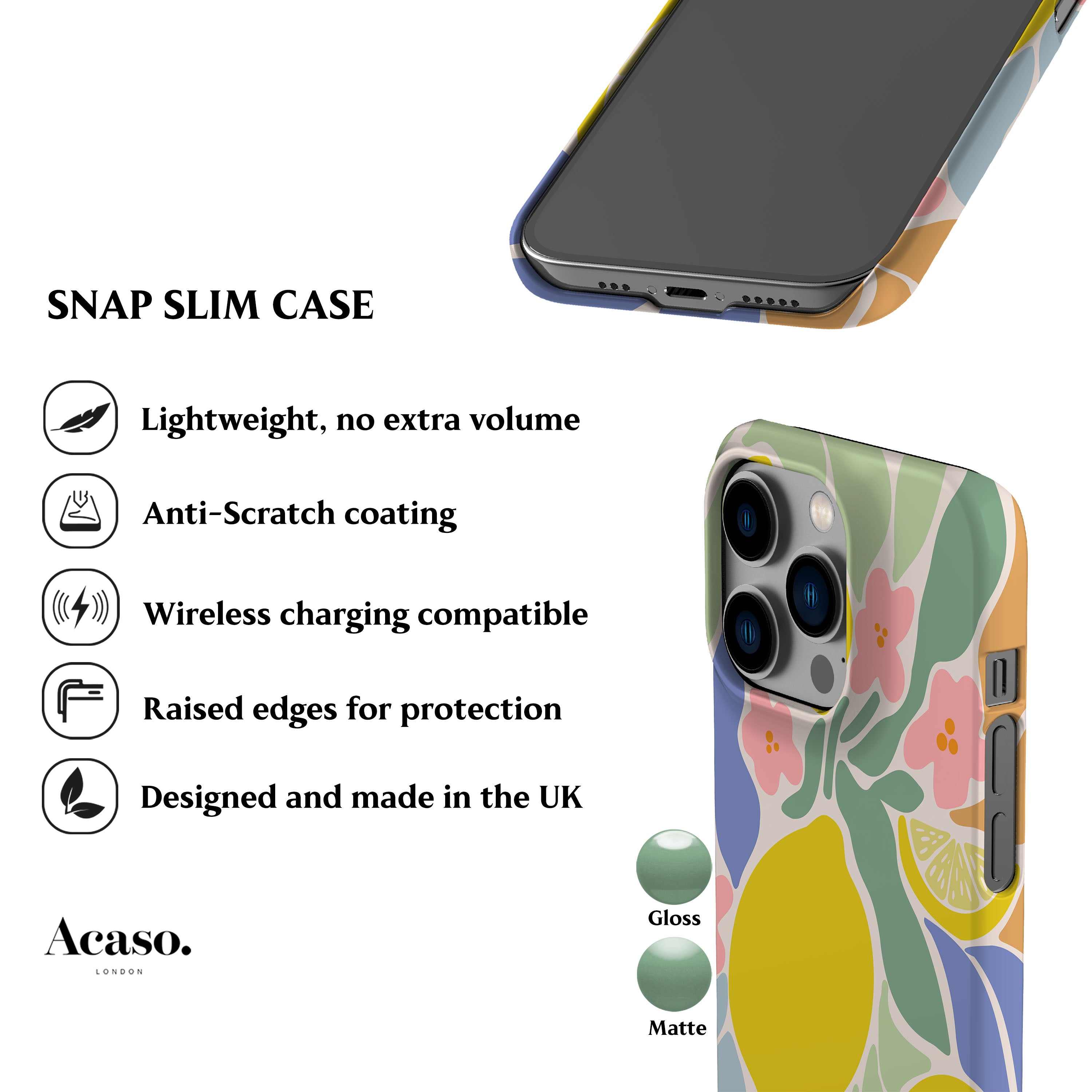 Abstract Lemon Phone Case