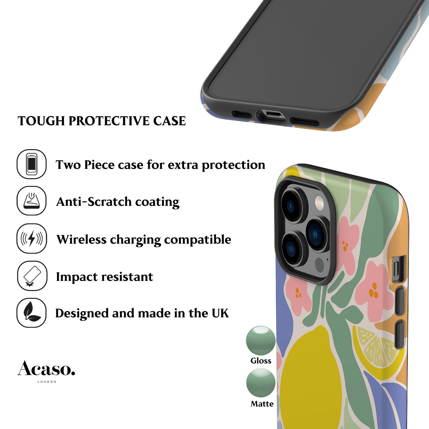 Abstract Lemon Phone Case