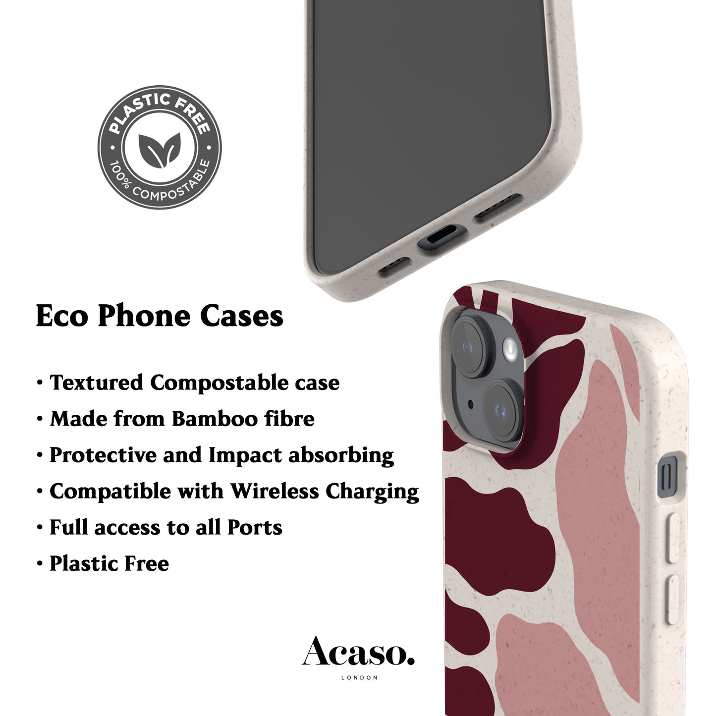 Pink Abstract Algae Eco-Friendly Phone Case