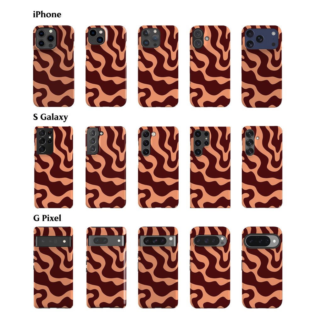 Abstract Peach Wave Phone Case