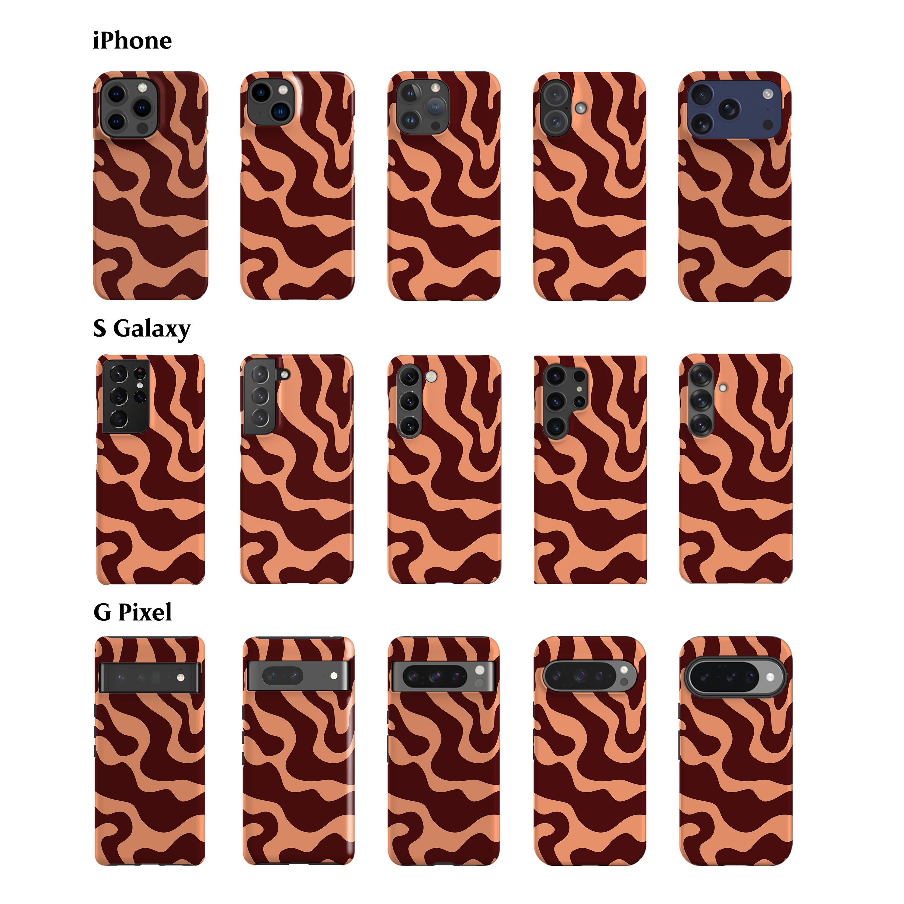 Abstract Peach Wave Phone Case