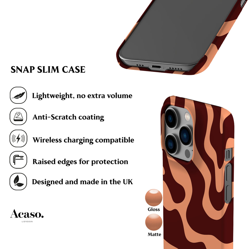 Abstract Peach Wave Phone Case