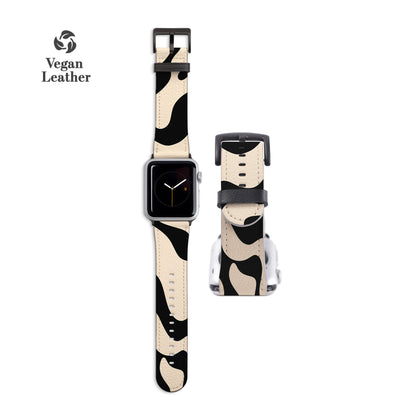 ABSTRACT WAVY Black Apple Watch Strap