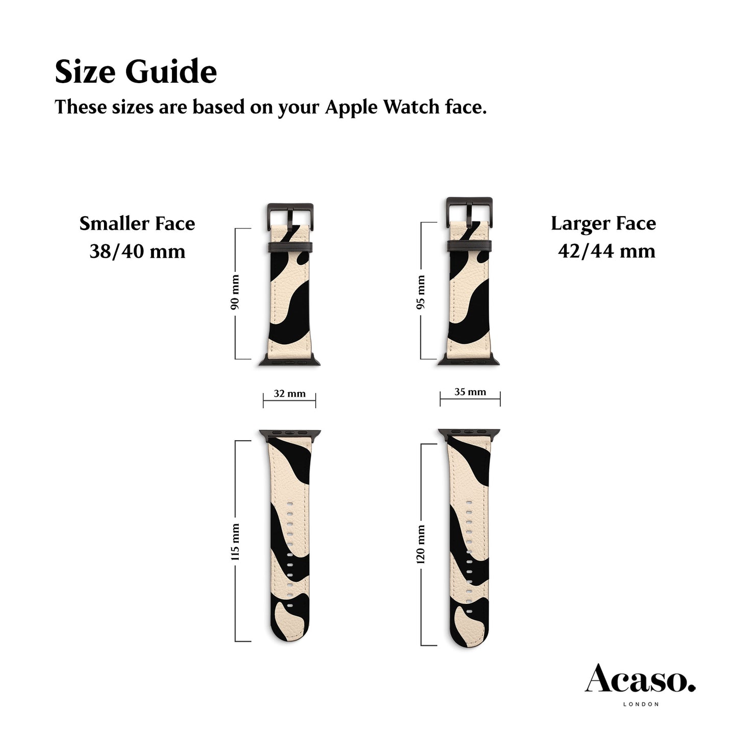 ABSTRACT WAVY Black Apple Watch Strap