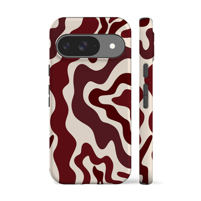 Abstract Wavy Burgundy Phone Case