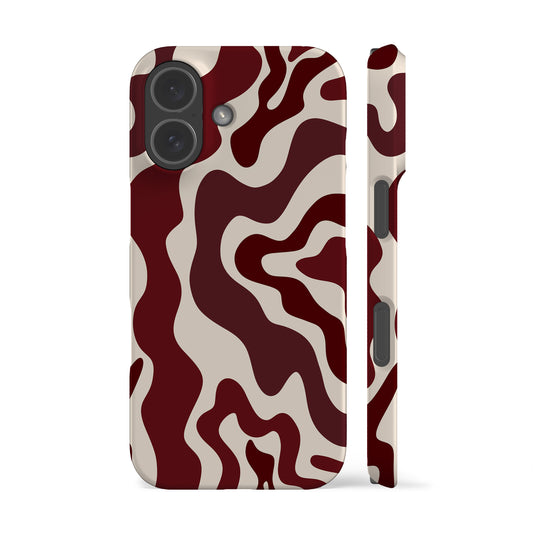 Abstract Wavy Burgundy Phone Case