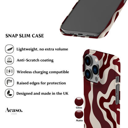 Abstract Wavy Burgundy Phone Case