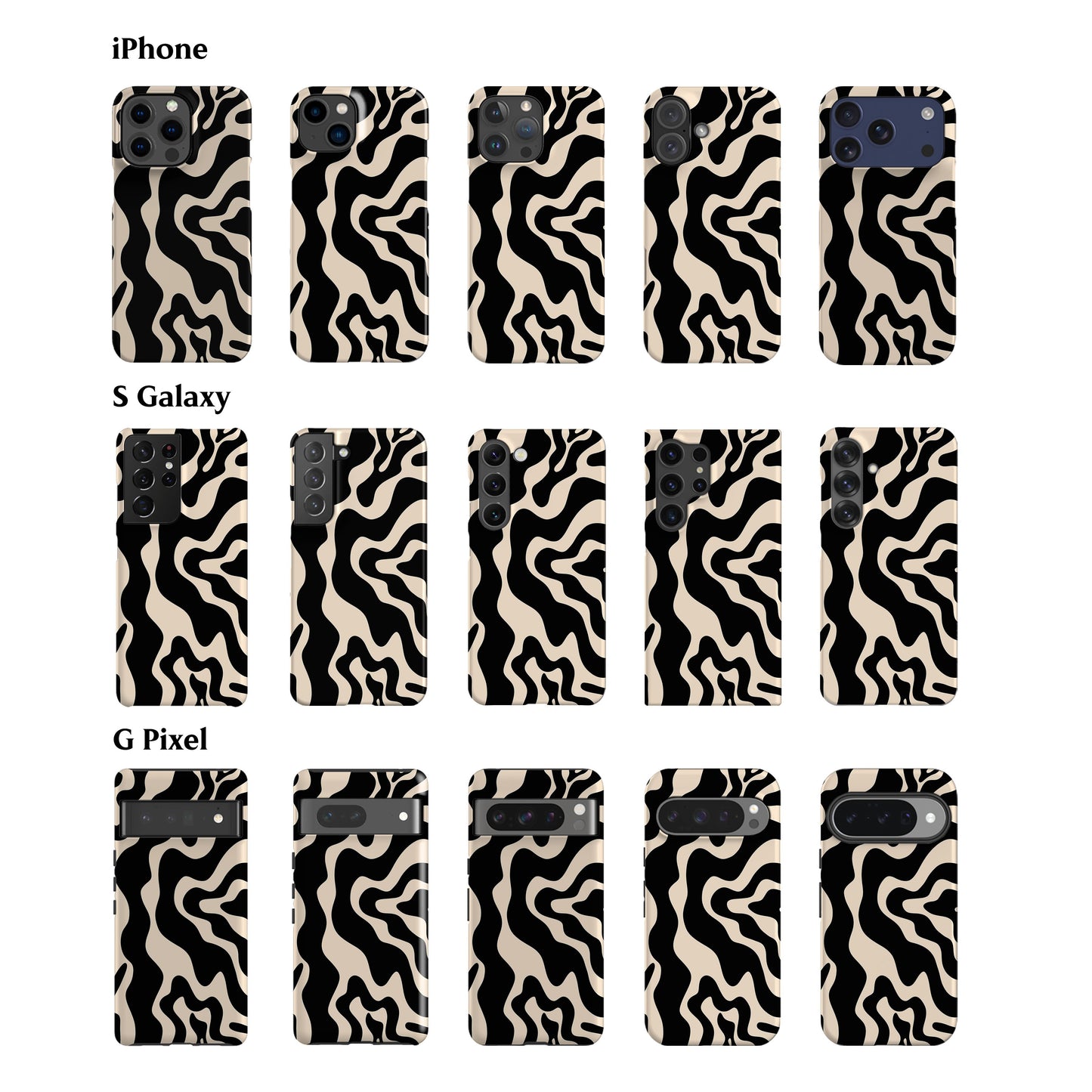 Abstract Wavy Cream Phone Case