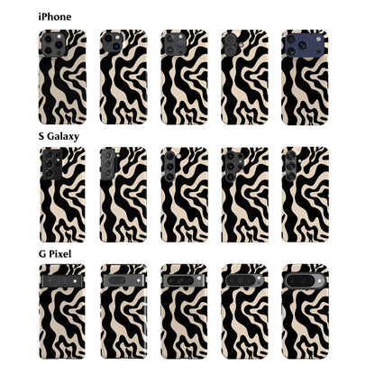Abstract Wavy Cream Phone Case