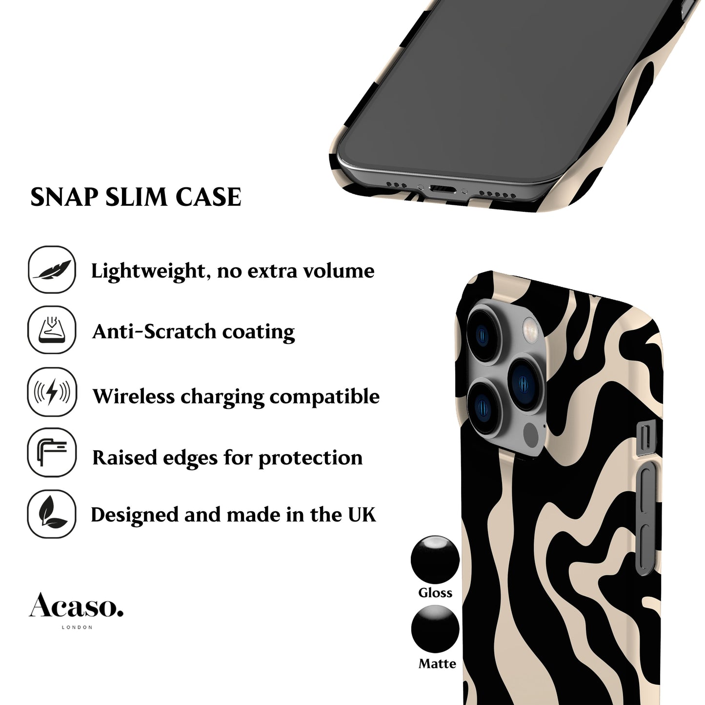 Abstract Wavy Cream Phone Case