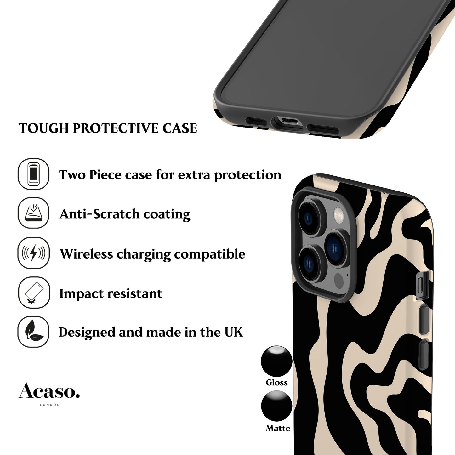 Abstract Wavy Cream Phone Case