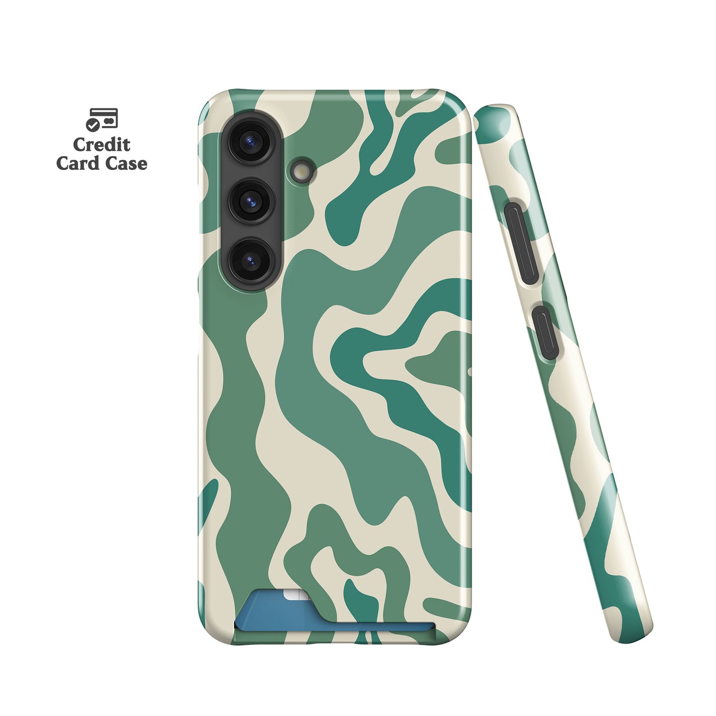 Abstract Wavy Green Slim Card Case