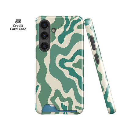 Abstract Wavy Green Slim Card Case