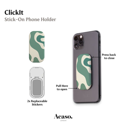 Wavy Green Phone Grip