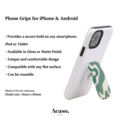 Wavy Green Phone Grip