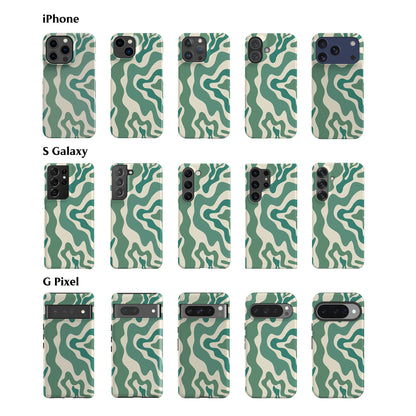 Abstract Wavy Green Phone Case