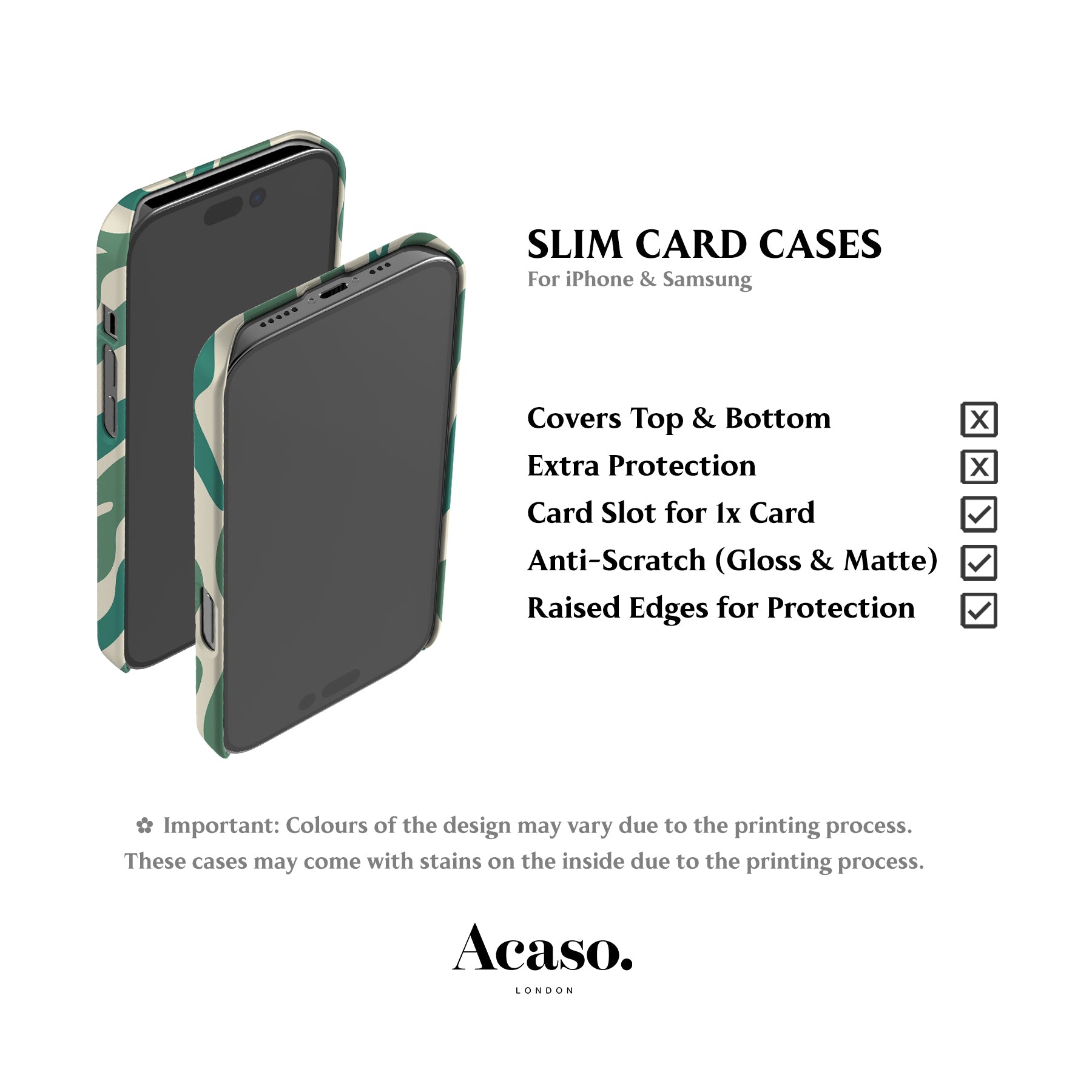Abstract Wavy Green Card Case