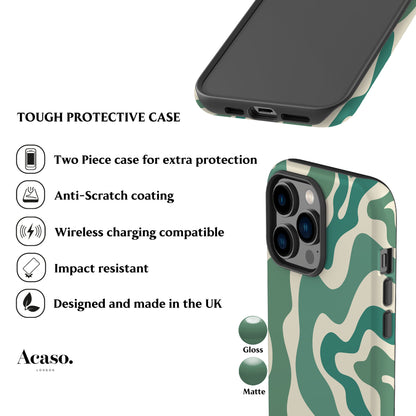 Abstract Wavy Green Phone Case