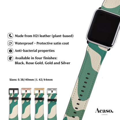ABSTRACT WAVY Green Apple Watch Strap