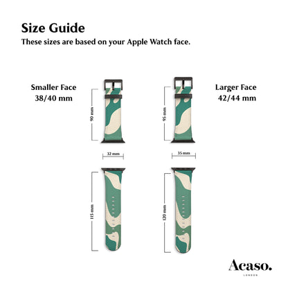 ABSTRACT WAVY Green Apple Watch Strap