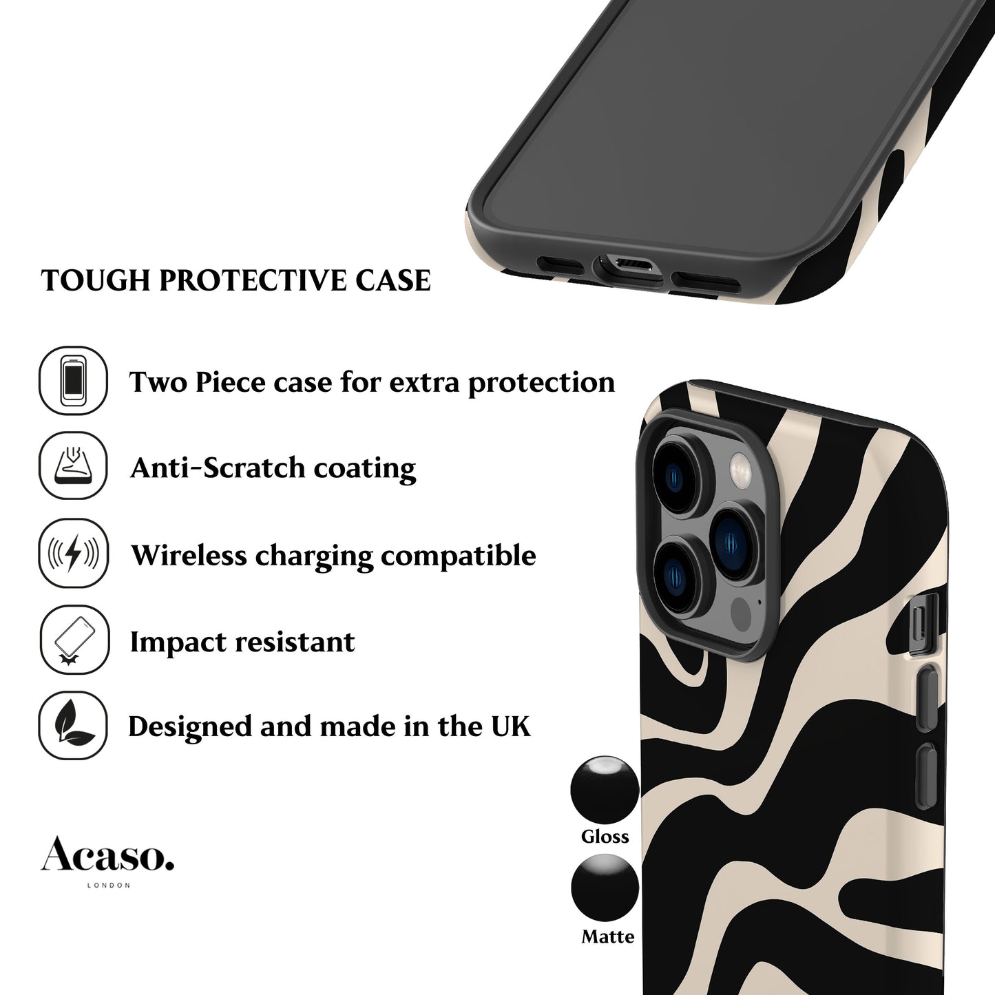 Zebra Print Phone Case